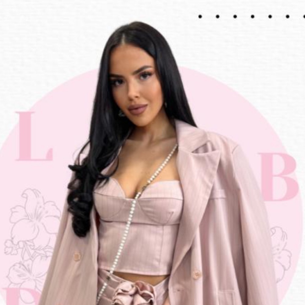 Elegant Pink‎ Blazer and Bustier Set